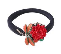 Elastici Capelli Cravatte Per Capelli Con Fiore Rosso Gioielli Con Libellula Corda Per Capelli Cinese Vintage Per Donne E Ragazze Scrunchies Per Capelli