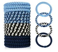 Elastici Capelli Donna 15 Pezzi, Elastici per Capelli Morbidi Senza Metallo, Elastici Capelli Bambina per Code di Cavallo e Trecce, Accessori Capelli Quotidiani (Blu)