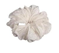 Elastici Capelli Donna 1PC White Polka Dot Fluffy Large Hair Scrunchie, Simple And Stylish Daily Ponytail Hair Rope, Hair Flower Hair Accessory