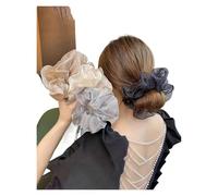 Elastici Capelli Donna 1pcs Fresh Mesh Large Intestine Hair Rings - Floral Dots Head Rope Academy Wind Elastic Band Hair Accessories(FCCQ-24X9-4)