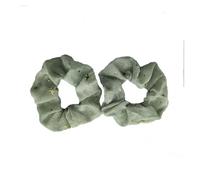 Elastici Capelli Donna 2/4/6 pezzi, fermagli for capelli in tessuto con motivo a stella dorata, accessori for capelli for bambina(Green 2pcs)