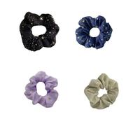 Elastici Capelli Donna 2/4/6 pezzi, fermagli for capelli in tessuto con motivo a stella dorata, accessori for for bambina(Dark set)