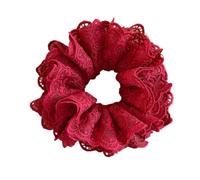 Elastici Capelli Donna 2 elastici for pizzo da donna | Fasce for capelli vintage Elastico Porta coda di cavallo Cerchio Scrunchy(Red)