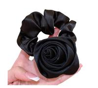 Elastici Capelli Donna 2 pezzi di fasce elastiche for capelli con fiori e rose, for donne, cordini for, fermagli for, fermacoda cavallo(Black)