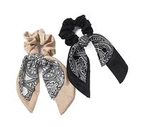 Elastici Capelli Donna 2 Pezzi Fiocco Sciarpa Di Seta Fascia Femminile Capelli Legati Fuori Cavallo Corda Per Capelli Anello Per Capelli Retrò Elastico Capelli Donna