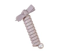 Elastici Capelli Donna 2 pz Arco Elastici In Gomma for Le Donne Ragazze Filo del Telefono Legami Dei Capelli Anello A Spirale Bobina Hairbands Porta Coda di Cavallo Accessori(Bow- grey)