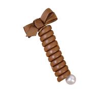 Elastici Capelli Donna 2 pz Arco Elastici In Gomma for Le Donne Ragazze Filo del Telefono Legami Dei Capelli Anello A Spirale Bobina Hairbands Porta Coda di Cavallo Accessori(Bow- coffee)