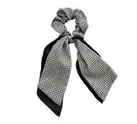 Elastici Capelli Donna 2pc Floral Hair Bands Bow Scrunchies Pontail Double-deck Scarf Ties Accessories Hairband Party per Accessori(Color5)