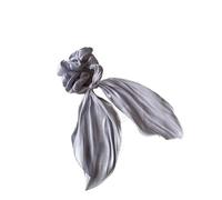 Elastici Capelli Donna 2pc Satin Bow Long Ribbon Scrunchies Elastic Hair Bands Women Ponytail Holder Ties Solid Headband Accessories per Accessori(Lavender)