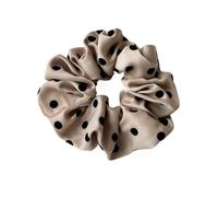 Elastici Capelli Donna 2pcs 11cm Cute Dot Satin Scrunchies Bands For Women Girls Hair Ring Rope Ornament Hair Accessories(Light Brown)