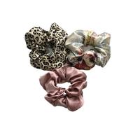 Elastici Capelli Donna 3 elastici for capelli in seta, larghezza 6 cm, grandi for coda di cavallo, fasce for in lusso for donna, colore grigio(Color-04)