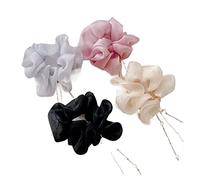Elastici Capelli Donna 4 Pezzi Di Seta Per Capelli Scrunchies Scrunchies Temperamento Cavallo Scrunchies Per Capelli Copricapo Elastico Capelli Donna