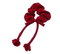 Elastici Capelli Donna Anello Per Capelli Con Fiocco In Raso Rosso, Copricapo In Corda Per Capelli Con Capelli Legati Alla Francese Retrò Femminile Elastico Capelli Donna