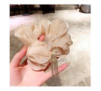 Elastici Capelli Donna Copricapo Di Lusso Con Fermaglio Per Capelli In Rete Con Fiocco E Nappa Sul Retro Della Testa Elastico Capelli Donna(Nude)
