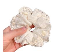 Elastici Capelli Donna Elastici in pizzo da donna | Fasce for capelli Supporti for coda di cavallo Cravatta Tinta unita Cerchio Scrunchy(Color1)