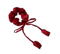 Elastici Capelli Donna Fasce for capelli carine da donna e da ragazza, eleganti, a tulipano, con fermaglio for coda di cavallo, fiocco, accessori for capelli Chouchou(Red cloth)