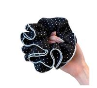 Elastici Capelli Donna Four-layers Large Size Hair Ties Double-layer Dots Large Hair Scrunchies Band Ponytail Rope Gentle Hair Accessories(Black four layer)