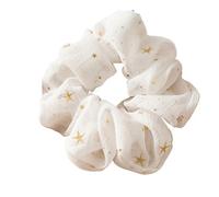 Elastici Capelli Donna Hair Tie Solid Color Star Dotted With Hair Ring Hair Rope Elastic Hair Band Simple Bright Ponytail Accessories(Star white)