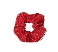 Elastici Capelli Donna Red Festive Cute Dot Scrunchies Women Girls Elastic Hair Rubber Bands Accessories Tie Hair Ring Rope Headdress Headwear(White Edge)