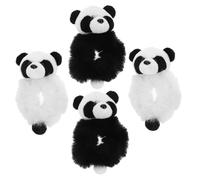 Elastici Chioma Panda in Peluche 4 Pezzi, Morbidi per Ragazze | Set da Quattro, Comodi da Indossare, Adatti a Tutti i Tipi di Chioma, per Condividere Amiche