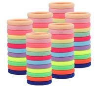 Elastici colorati per capelli per donne e ragazze, 100 elastici per capelli spessi e sottili, morbidi elastici per coda di cavallo, non si piegano e non danneggiano i capelli (diametro 4,1 cm)