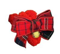 Elastici con fiocco in peluche, fermagli for campanelle di Natale, graziosi elastici sulla parte posteriore della testa, accessori for capelli natalizi da donna da indossare rosso/156(Red)