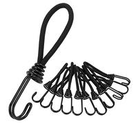 Elastici con sfera 12 Pezzi Supporto Elastico di Fissaggio Bungee Ball per Lssaggio Fissaggio di Tende, Cavi, Padiglioni, Cartelli, Tende, Campeggio, Roulotte (Nero)