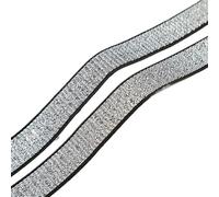 Elastici da Cucito Larghi 10/15/20/25/30mm Fasce elastiche in oro argento glitter Cintura elastica Fascia Cucito fai da te Lace Trim Accessorio for l'abbigliamento 5 metri(Silver-black border,20MM)