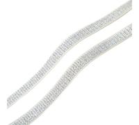 Elastici da Cucito Larghi 10/15/20/25/30mm Fasce elastiche in oro argento glitter Cintura elastica Fascia Cucito fai da te Lace Trim Accessorio for l'abbigliamento 5 metri(Silver-white border,15MM)