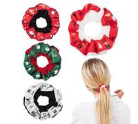 Elastici, elastici natalizi - Elastici per capelli a tema natalizio - Simpatico pacchetto Scrunchy di per capelli per le vacanze, 4 fasce elastiche per per vari tipi di