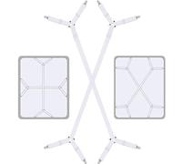 Elastici Ferma Lenzuola, Bretelle per Lenzuola, 2 Pezzi Clip Lenzuola Regolabili, 3-Modi Triangolo Cinghie Lenzuolo con Clip in Metallo per Angoli Lenzuola,coprimaterassi, Letto o Divano (Bianco)