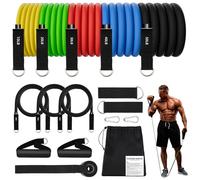 Elastici Fitness 8 Elastico Palestra Bande Elastiche Fitness Set Fasce di Resistenza Estensori per Pettorali Uomo 300LB per Yoga, Pilates
