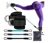 Elastici Fitness Fasce di resistenza in TPE Cinturini alla caviglia Fitness Booty Band Squat Glute Workout Yoga Attrezzatura da palestra Guardia Forza della gamba Estensioni di sicurezza(Black-ROPE)