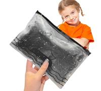 Elastici in gomma per capelli, resistenti alla trazione, neri, per bambini, non danneggiano i capelli, resistenti ed elastici, perfetti per intrecciare i capelli, ideali per acconciature da ragazza