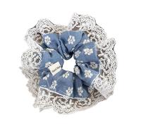 Elastici in pizzo con fiori ricamati blu denim da 14 cm for donna Ragazza dolce e adorabile corda for la testa(LIGHT BLUE)