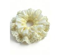 Elastici in pizzo da donna, grandi, elastici per capelli, in pizzo a doppio strato, in raso, accessori per capelli per tutti i tipi di capelli e texture