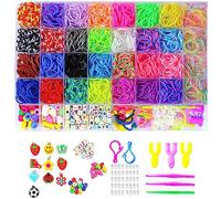 Elastici per Braccialetti, 2500+ Bracciale Elastici Colorati Loom Bands Kit 40 griglia, fai da te Bambina Elastici di Gomma Bracciale Lavorare