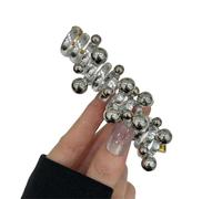 Elastici per Capelli 1 paio di perle filo telefonico con fiocco e fascia elastica for capelli for le donne, ragazza, tessitura dei, cavo a spirale, elastico, accessori for(Grey)