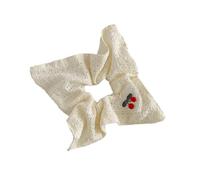 Elastici per Capelli 1 sciarpa quadrata in tessuto cavo color ciliegia con fascia e grazioso accessorio for capelli(White)