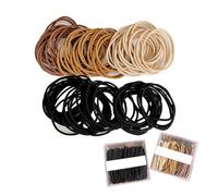 Elastici per capelli, 100 pezzi, senza danni, accessori per capelli per donne e ragazze, elastici spessi e senza cuciture, colore neutro, 5 colori inclusi: nero, marrone, grigio, garofano, marrone