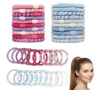 Elastici per capelli 20 pezzi elastici per capelli e elastici per capelli, accessori per capelli versatili da donna, resistenti a spirale rosa e blu, perfetti per sport, scuola e uso quotidiano