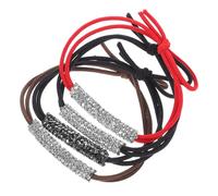 Elastici per Capelli 4 Pezzi con Pietre Decorative per Donne e Ragazze | Finitura in Gomma e Pietre, per Capelli Medi e Trecce, Routine di Cura e Doccia