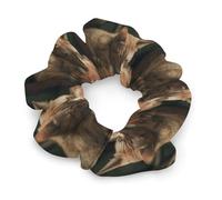 Elastici per capelli a forma di gatto che dorme, da donna, nessun danno, morbidi elastici per capelli con motivi stampati alla moda, fasce per capelli in raso per coda di cavallo, chignon, allenamento