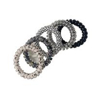 Elastici per capelli a spirale 5 pz/set Cavo Telefonico Scrunchies Legami Dei Capelli A Spirale Sfumatura di Colore Stampa A Scacchi Del Telefono Fascia Elastica Accessori for Per uso quotidiano(5)