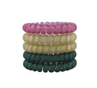 Elastici per capelli a spirale 5 pz/set moda opaco solido filo telefonico fascia elastica for capelli cavo a spirale smerigliato in gomma for elasticizzata Per uso quotidiano(Color3.3)