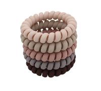 Elastici per capelli a spirale 5 pz/set moda opaco solido filo telefonico fascia elastica for capelli cavo a spirale smerigliato in gomma for elasticizzata Per uso quotidiano(Colo1big)