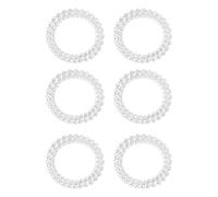 Elastici per capelli a spirale in plastica trasparente, senza pieghe, per donne e ragazze, elastici per capelli, elastici per capelli, corda indolore, anello per coda di cavallo, set da 6 pezzi