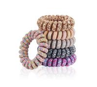 Elastici per capelli a spirale (panno colorato, 6 pezzi) - Fermagli per coda di cavallo per capelli spessi e tutti i tipi di capelli, design senza pieghe