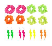 Elastici per capelli, accessori per capelli fluo, morbidi elastici per capelli, in tinta unita, accessori per capelli anni '80, accessori per capelli fluo, per coda di cavallo, accessori per feste