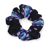 Elastici per capelli alla moda, anelli per capelli senza lasciare tracce per trecce e code di cavallo di lunga durata, Trippy Magic Wolf Flowers Floral, elastici per capelli per coda di cavallo indolo